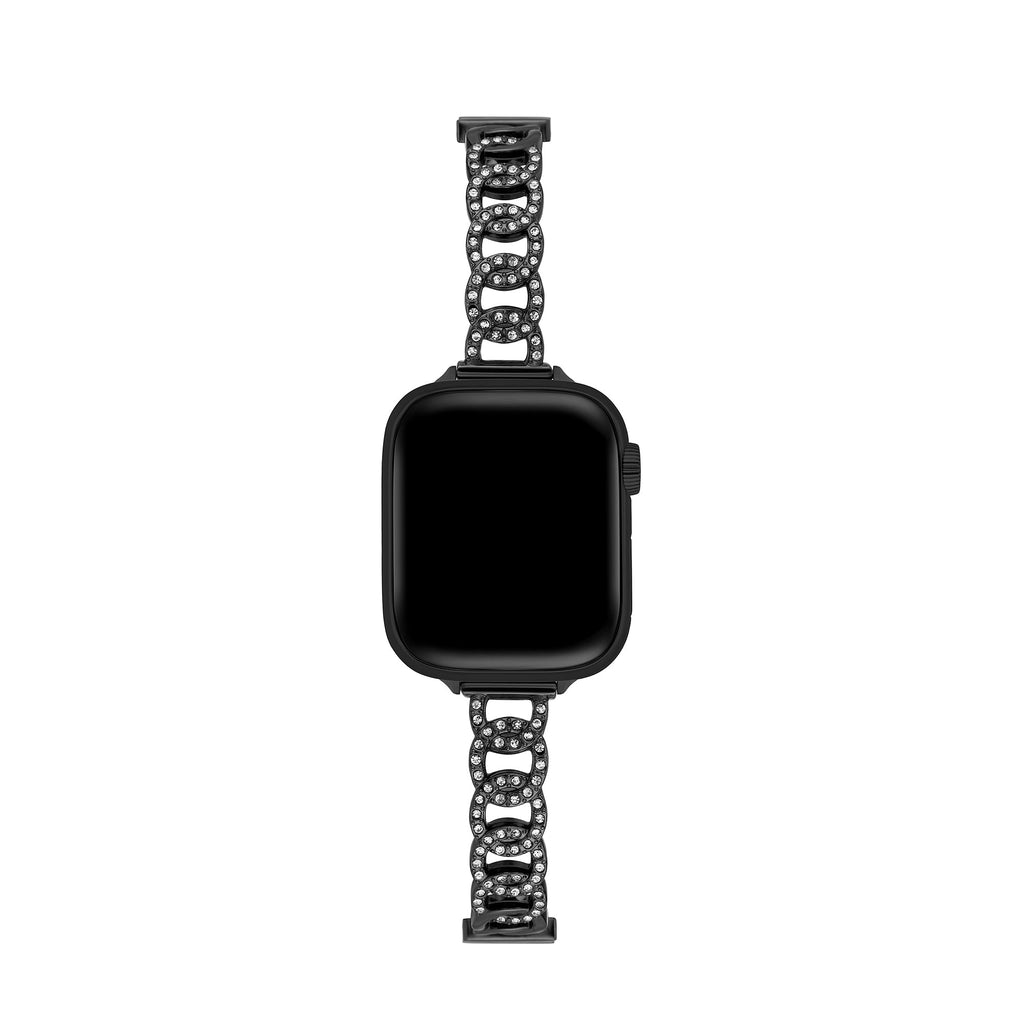Rhinestone Circular Metal Watch Band
