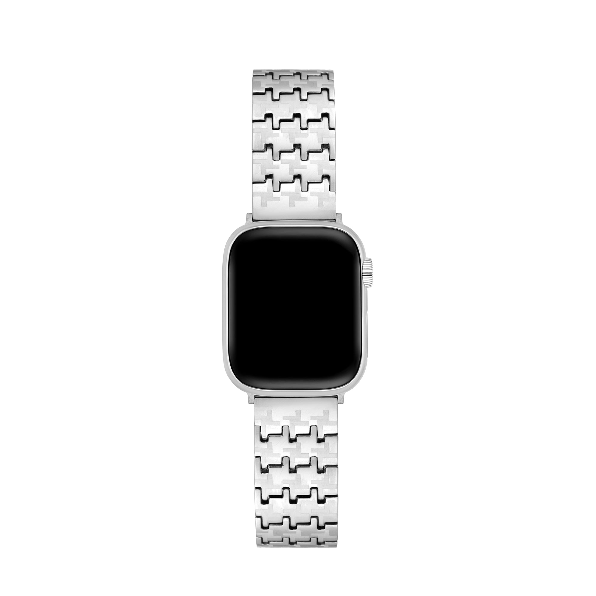 Stainless Steel Houndstooth Watch Band
