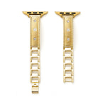 Rhinestone Brushed Metal Watch Band