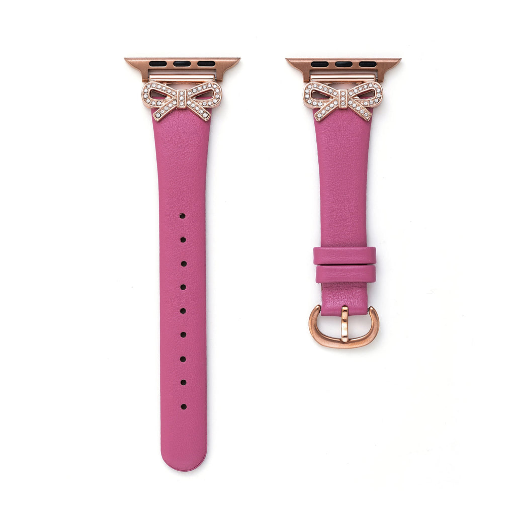Crystal Bowknot Leather Watch Band for Apple Watch