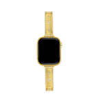 Rhinestone Brushed Metal Watch Band