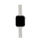 Rhinestone Brushed Metal Watch Band