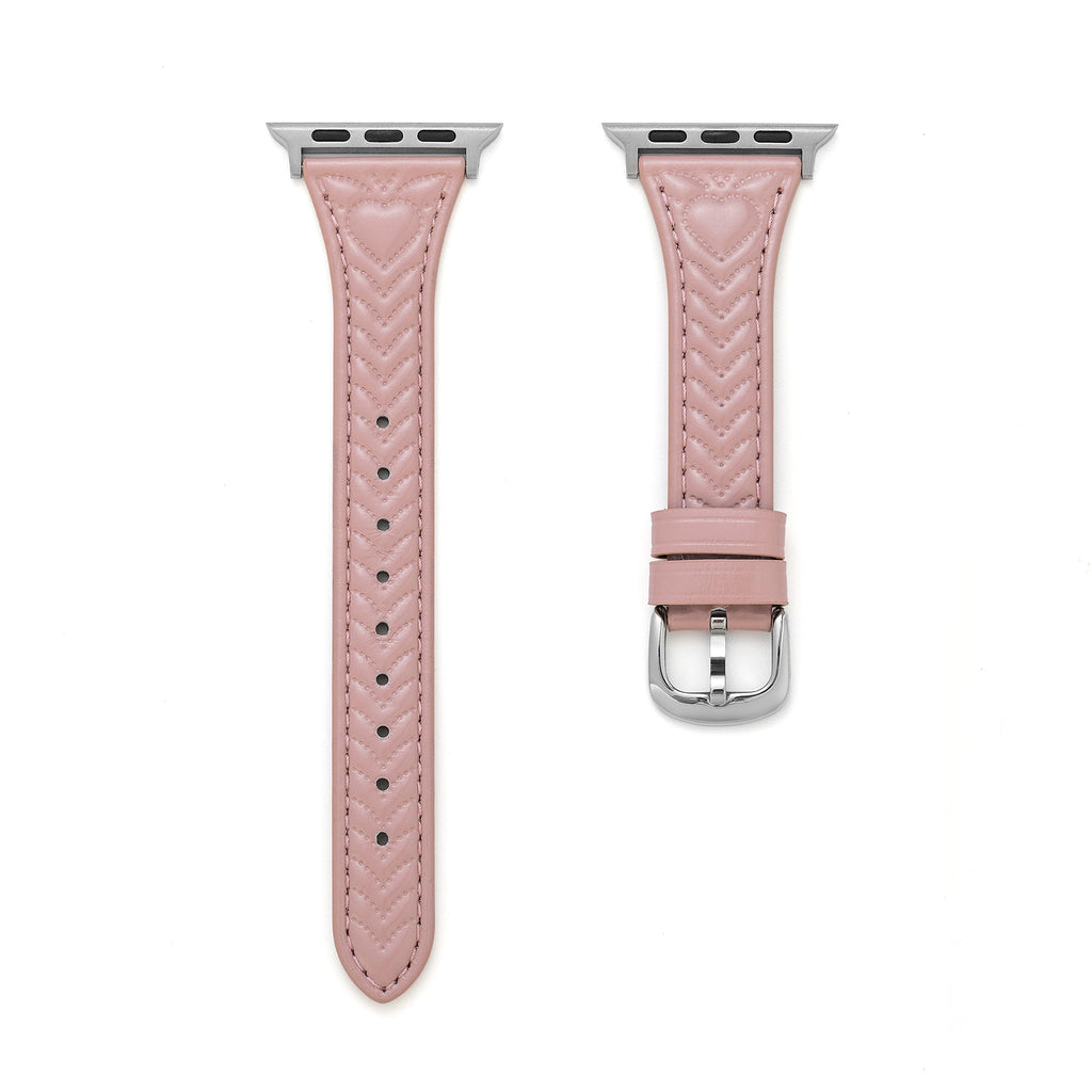 Heart Stitched Leather Watch Band for Apple Watch