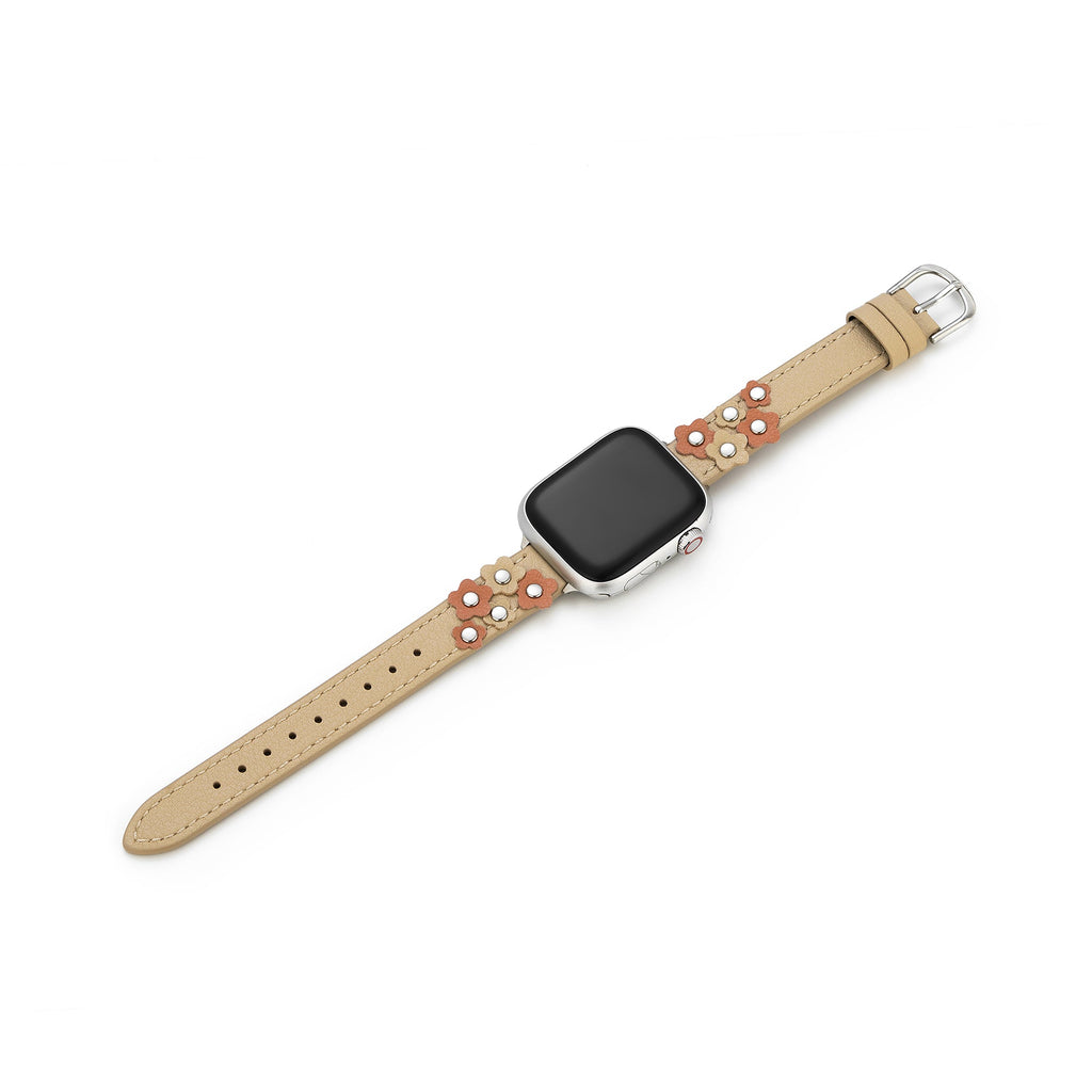 Garden Blooms Leather Watch Band for Apple Watch