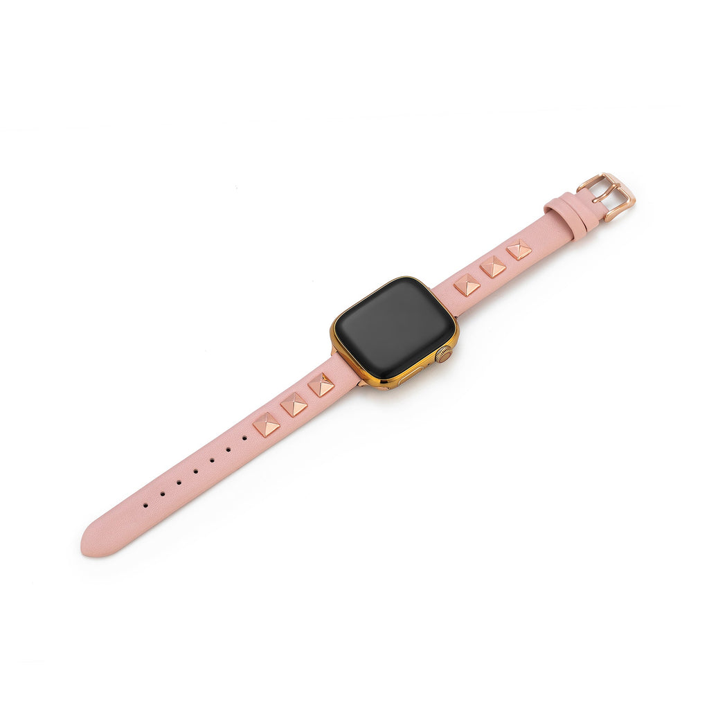 Chic Rivet-Studded Leather Watch Band for Apple Watch