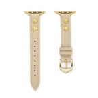 14k Gold / Platinum Plated Daisy Leather Watch Band for Apple Watch
