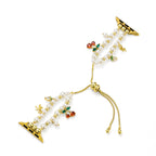 14k Gold Plated Pearl Charm Watch Band