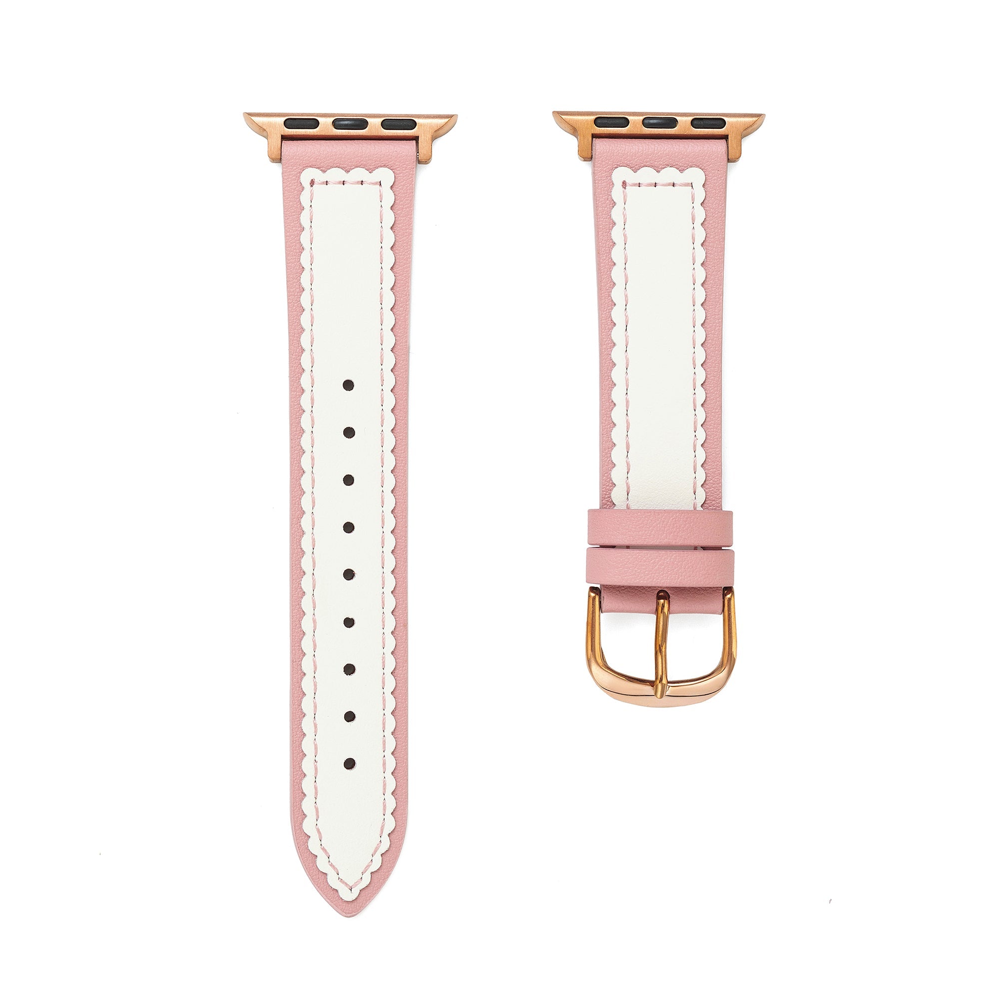 Scalloped Leather Watch Band for Apple Watch