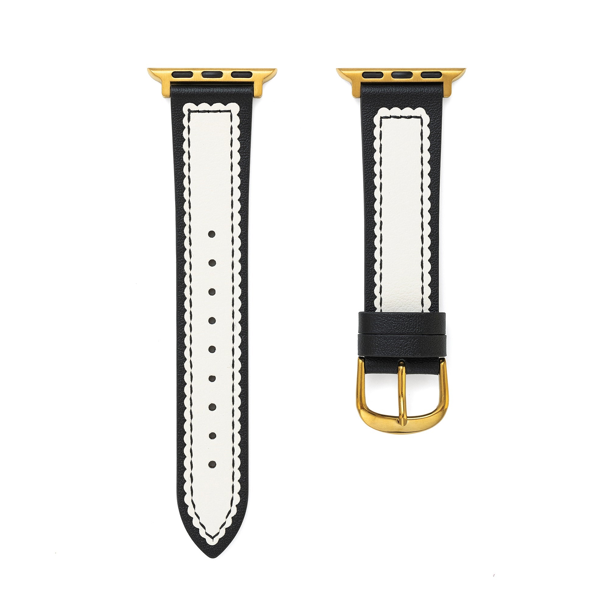 Scalloped Leather Watch Band for Apple Watch