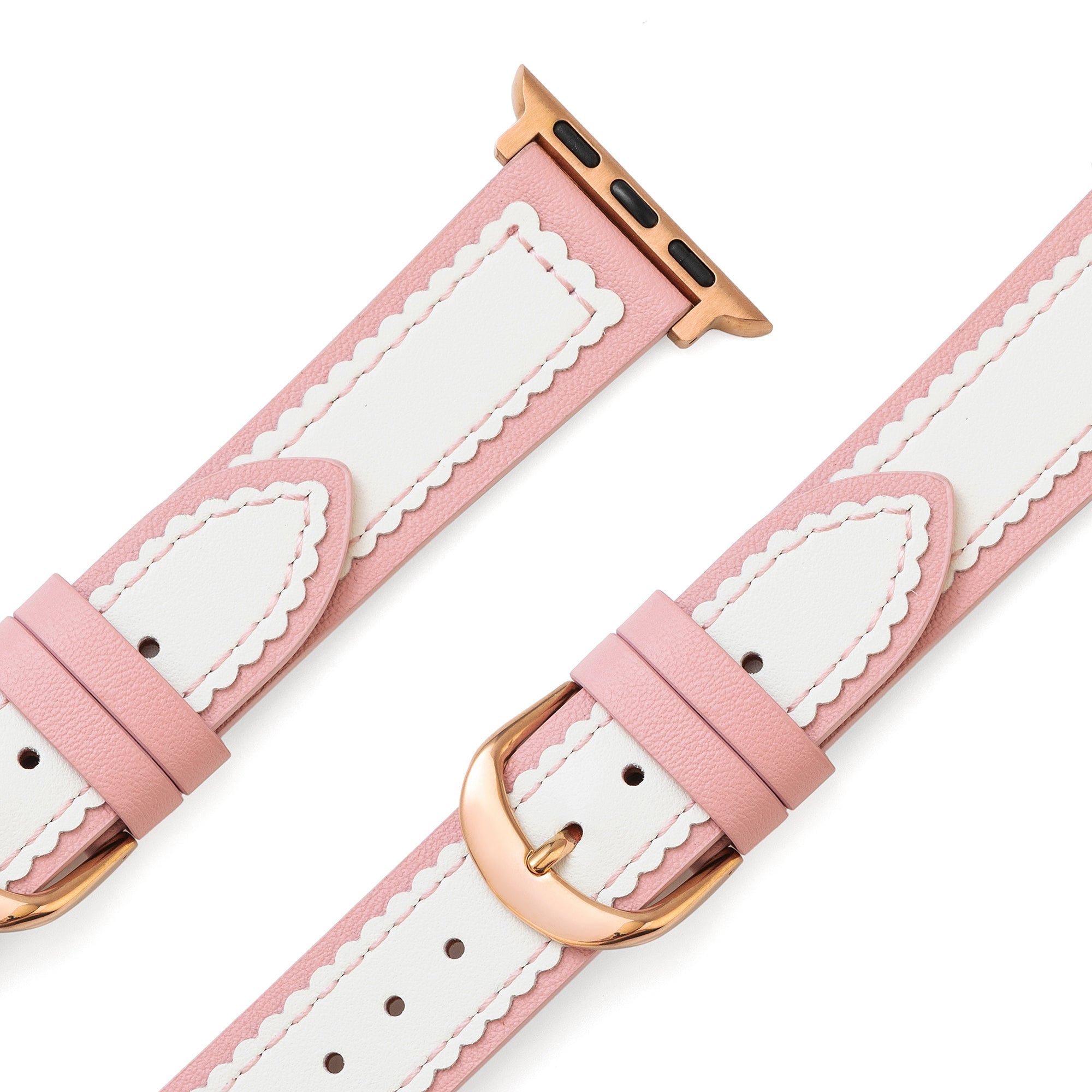 Scalloped Leather Watch Band for Apple Watch