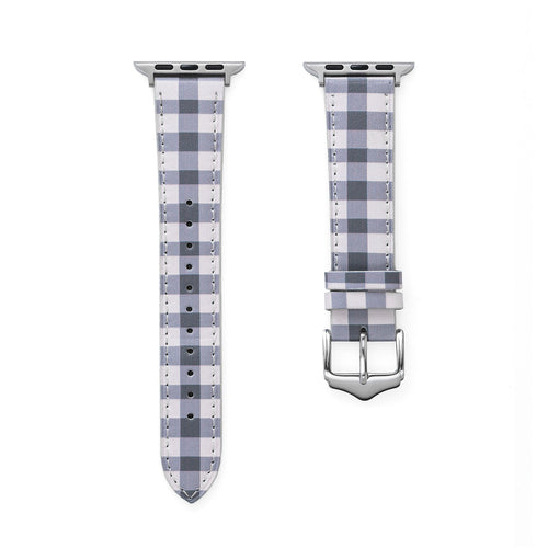 Checker Leather Watch Band for Apple Watch
