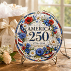 America 250th Anniversary Acrylic Puzzle Hanging Ornament â€?1776â€?026 Patriotic Floral Window Décor