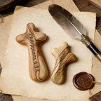 Personalized Handcrafted Olive Wood Christian Comfort Prayer Cross