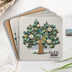 God Is Awayls With You Christian Wooden Printed Coasters