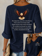 V-Neck Retro Forever Free Jackie Print T-Shirt