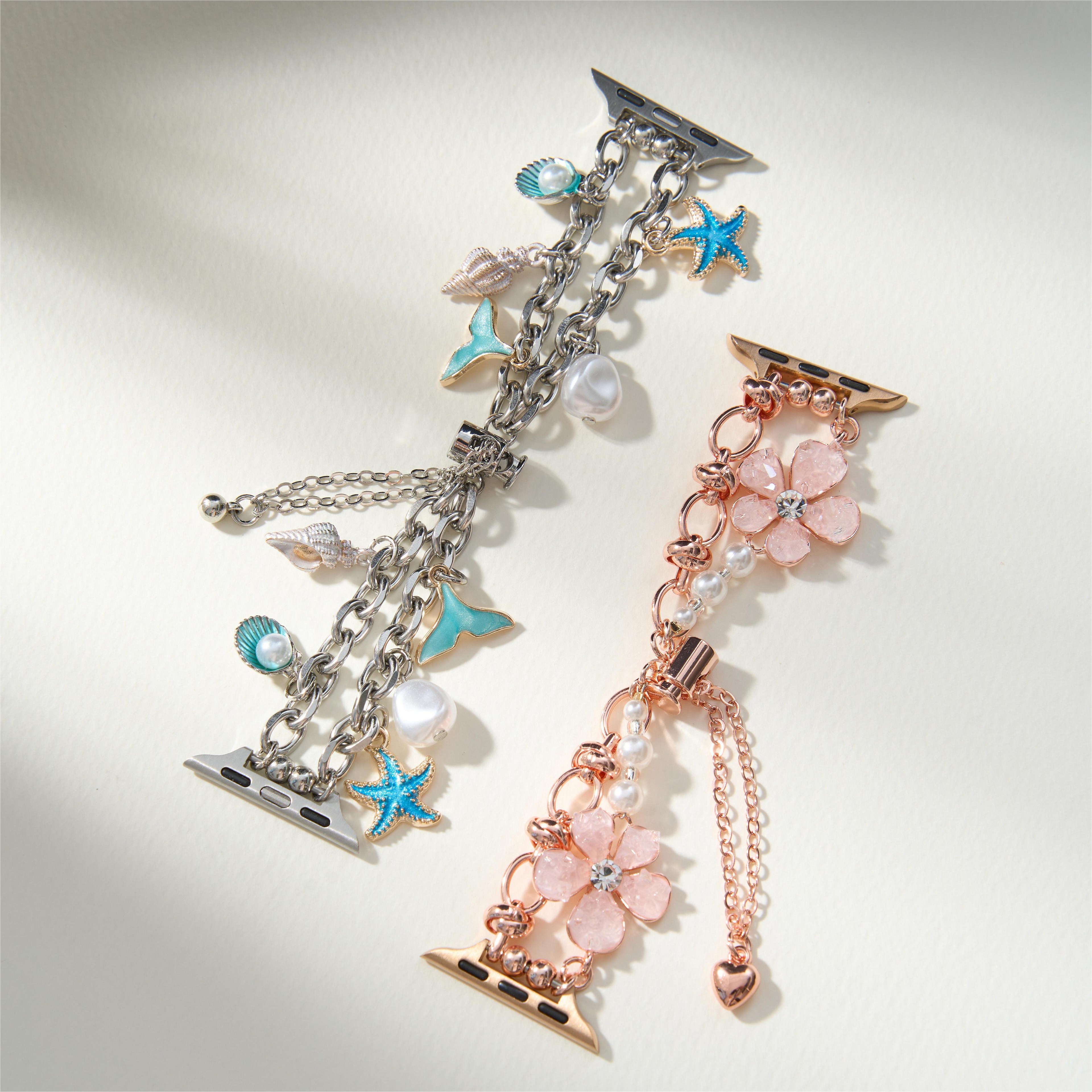Floral Quartz Chain Watch Band for Apple Watch
