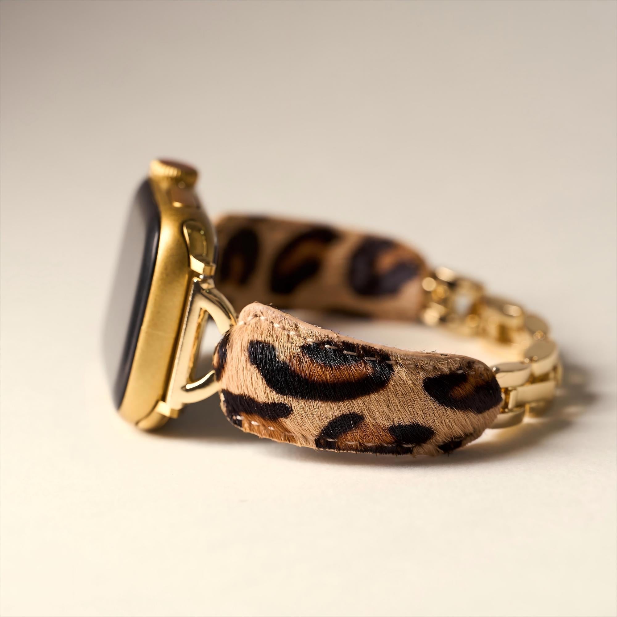 Leopard Print Fur Watch Band