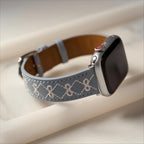 Embroidered Bow Leather Watch Band for Apple Watch