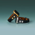 14k Gold / Platinum Plated Daisy Leather Watch Band for Apple Watch
