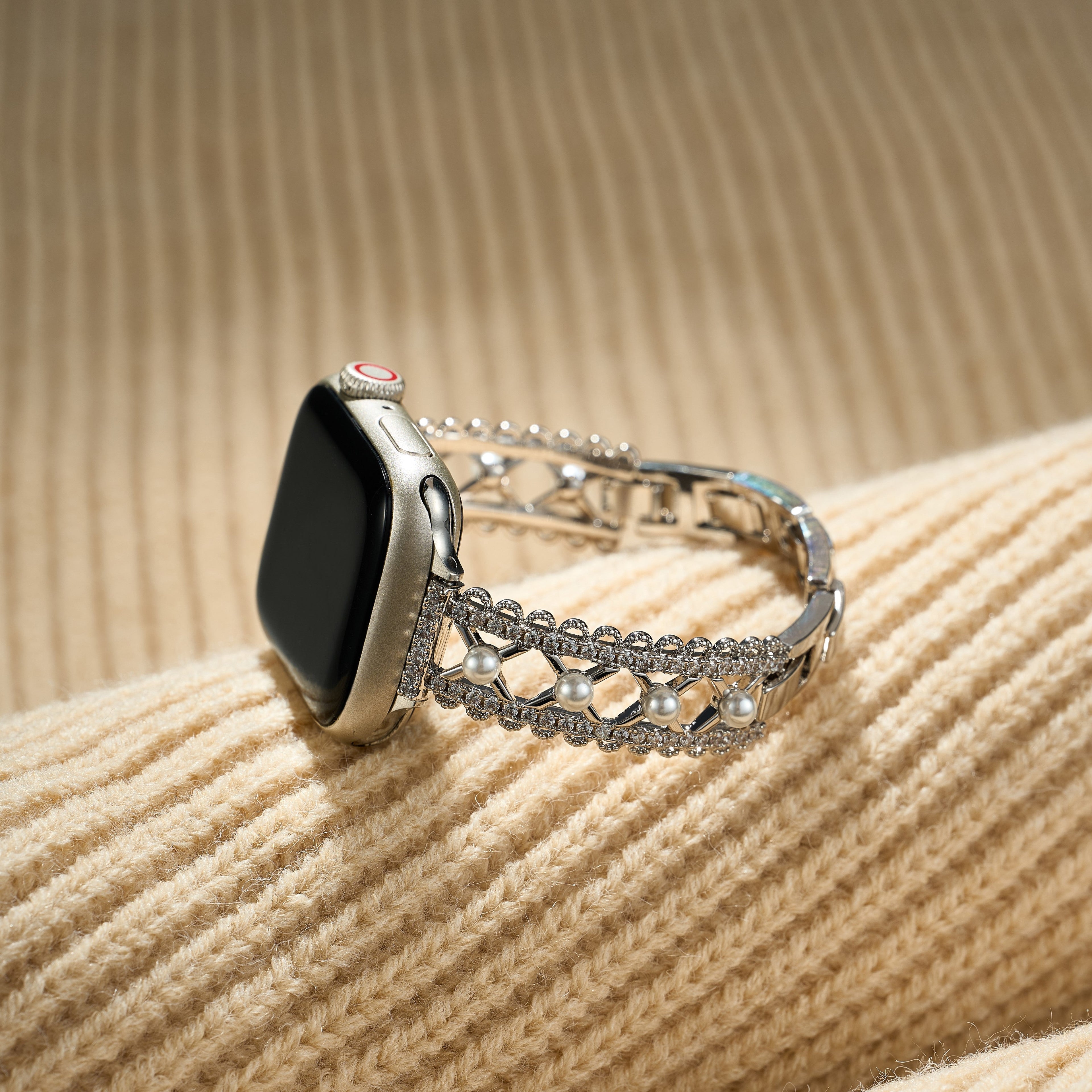 Lace-Inspired Pearl Watch Band for Apple Watch