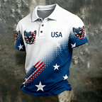 Men'S Casual 1776-2026 National Day Celebration American Printed Short Sleeved Polo Shirt
