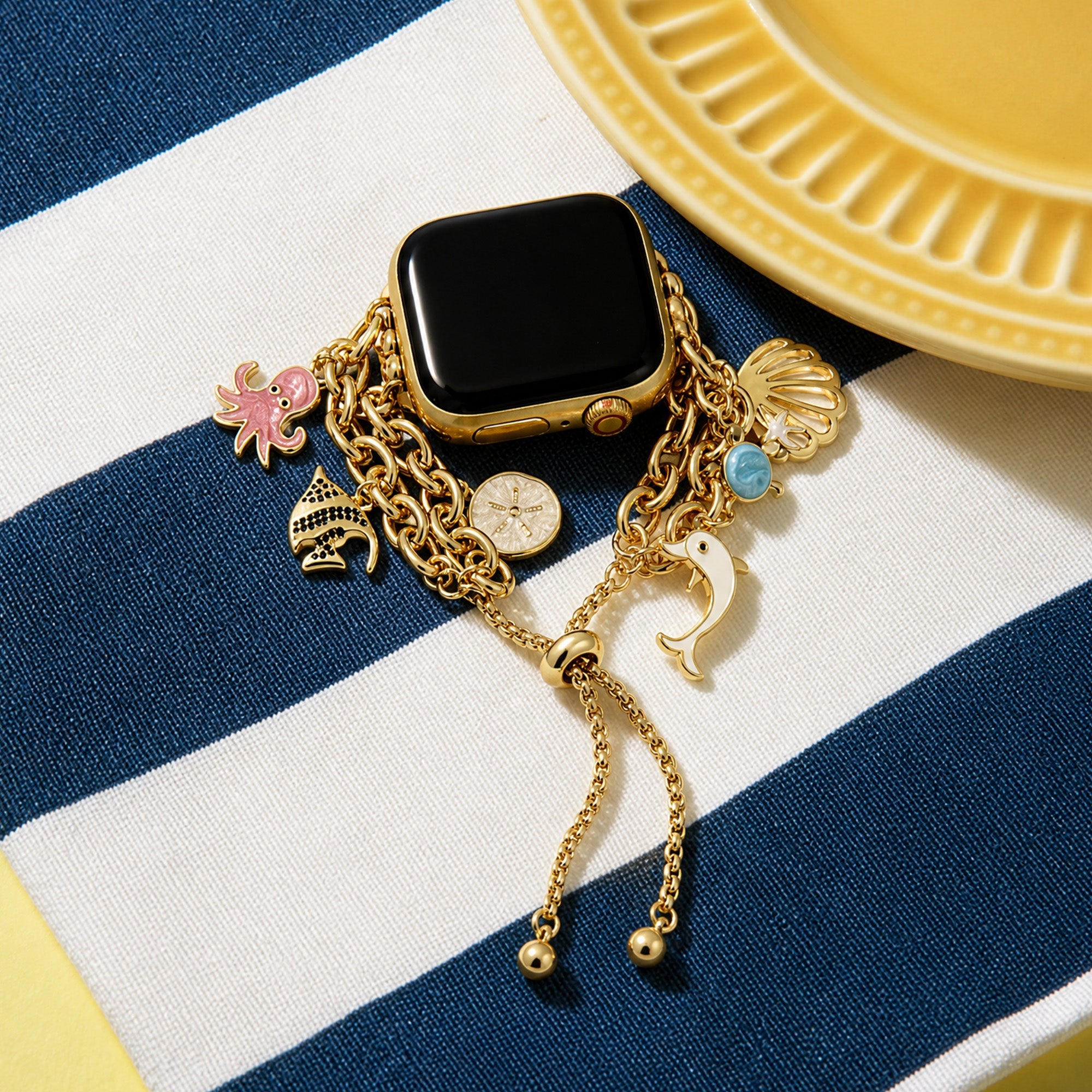 Playful Ocean Charm Chain Watch Band for Apple Watch