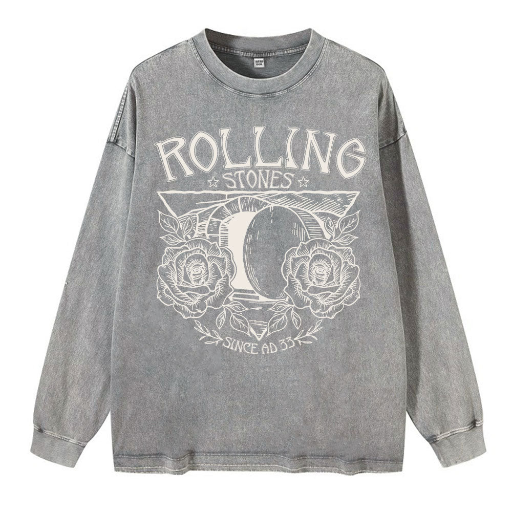 The Stone Was Rolled Away Retro Christian Washed Long Sleeve T-Shirt