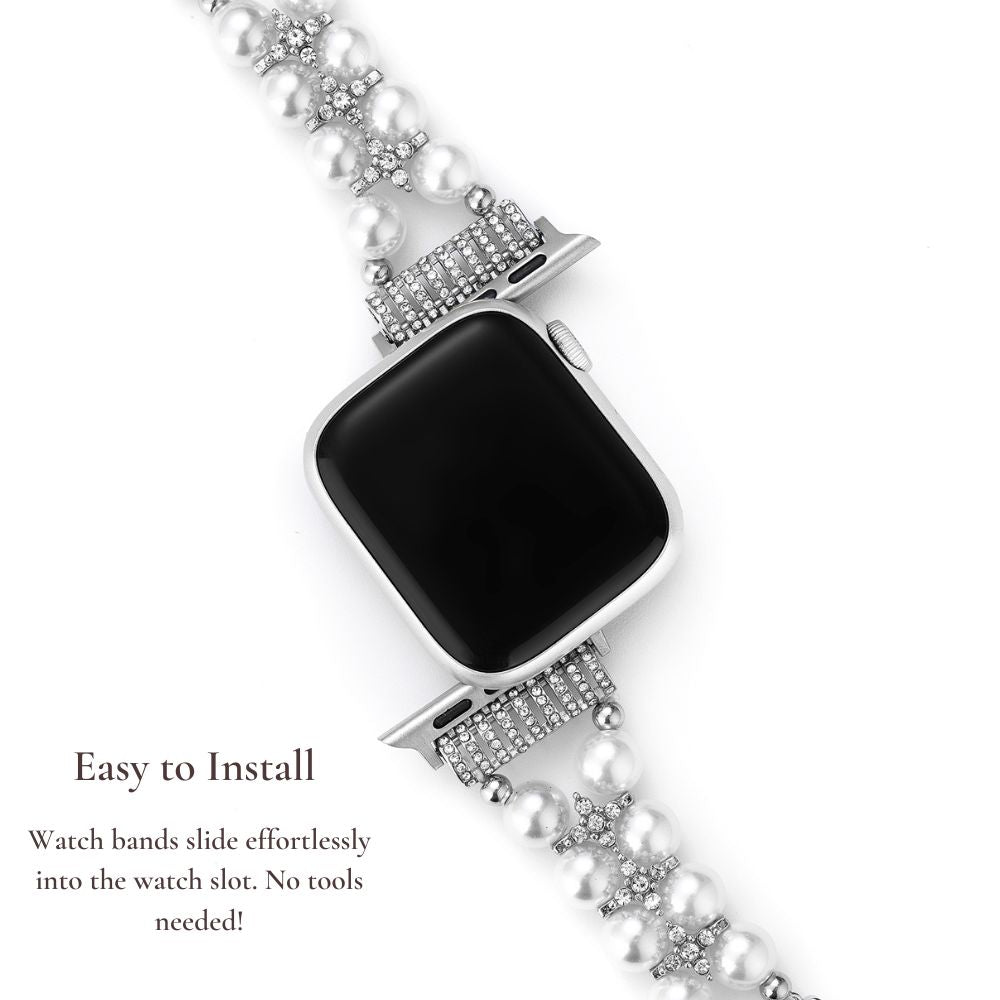 Pearl adorned Rhinestone Watch Band for Apple Watch