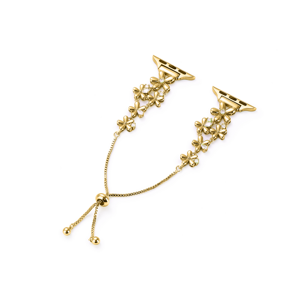 14k Gold / Platinum Plated Flowers Bloom Copper Watch Band