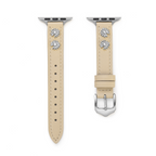 14k Gold / Platinum Plated Daisy Leather Watch Band for Apple Watch