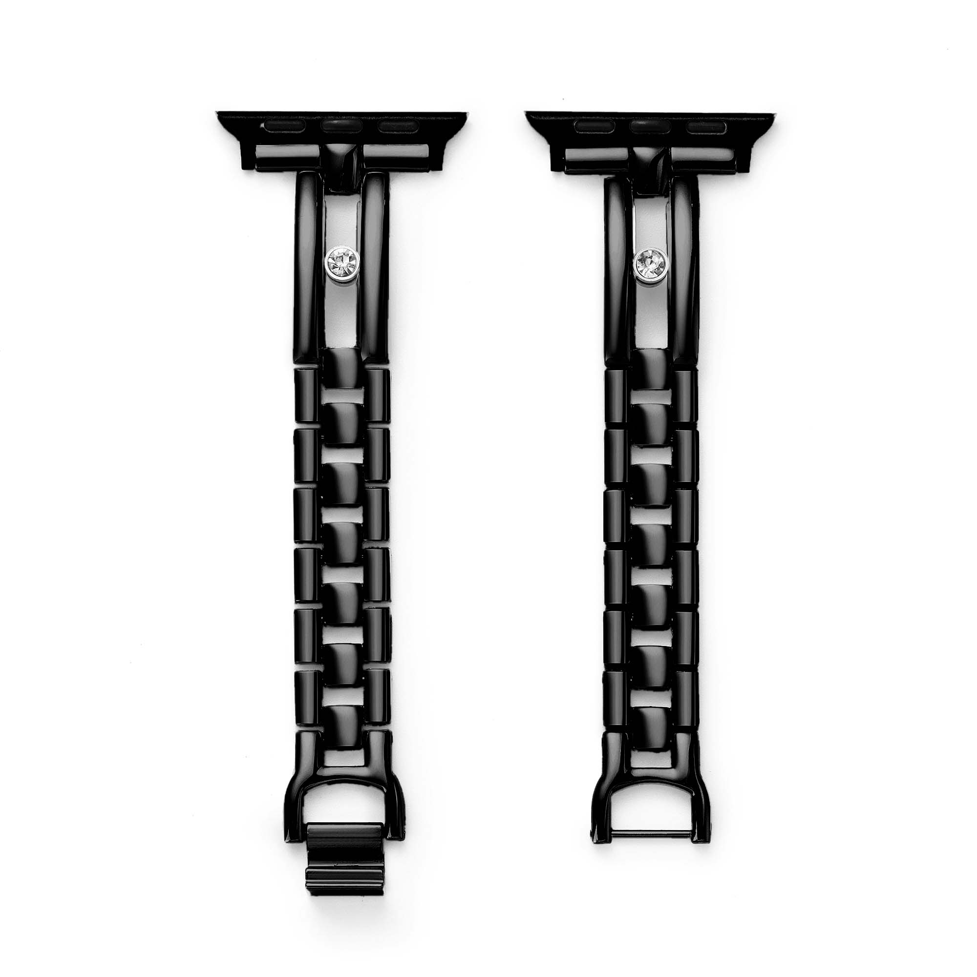 Rhinestone Track Metal Watch Band