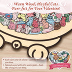 Cute Lover Cat Shaped Wooden Jigsaw Puzzle