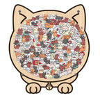 Morandi-Colored Cat/Dog Shaped Wooden Jigsaw Puzzle
