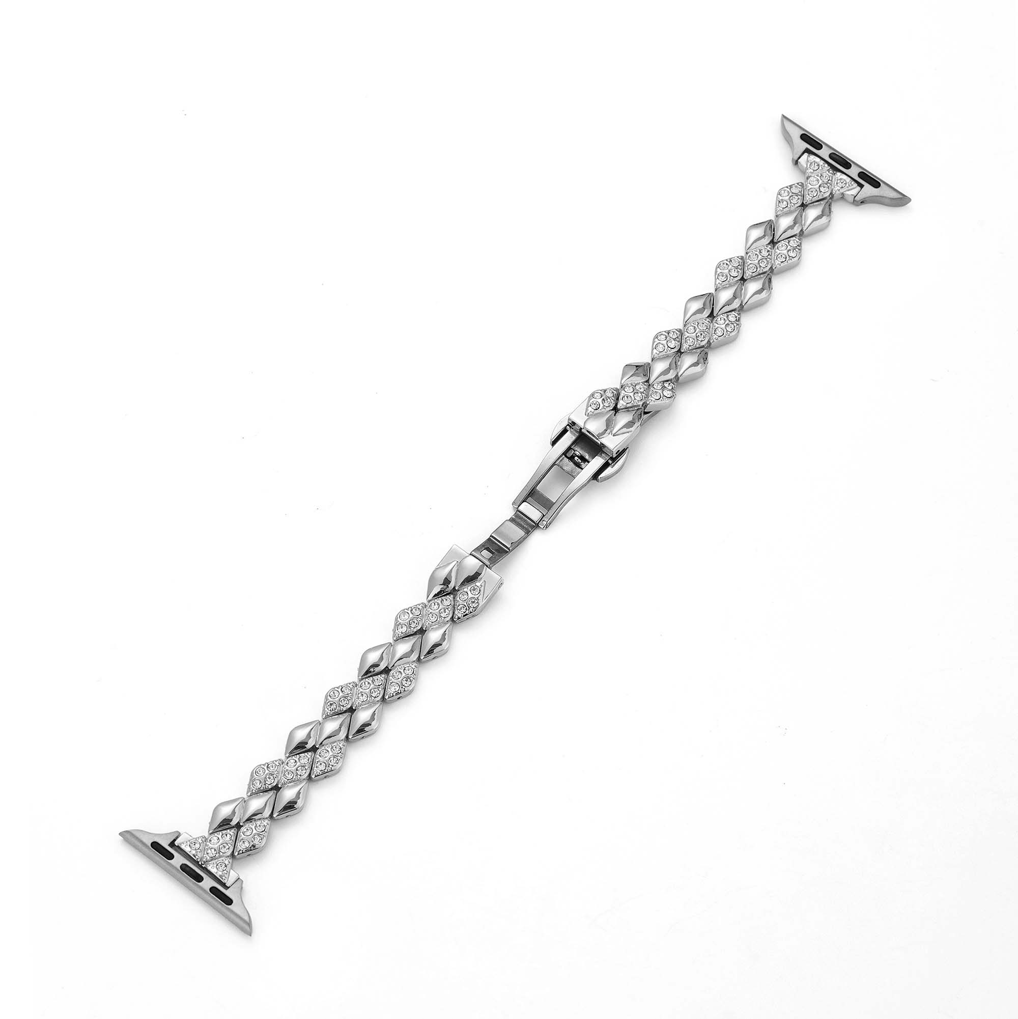 Gleaming Diamond Metal Watch Band
