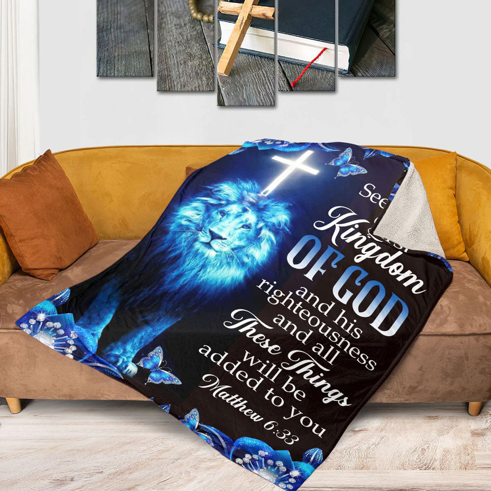 Seek First the Kingdom of God Fleece Blanket