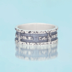 Rustic Cross Ring Christian Sterling Silver Band Ring
