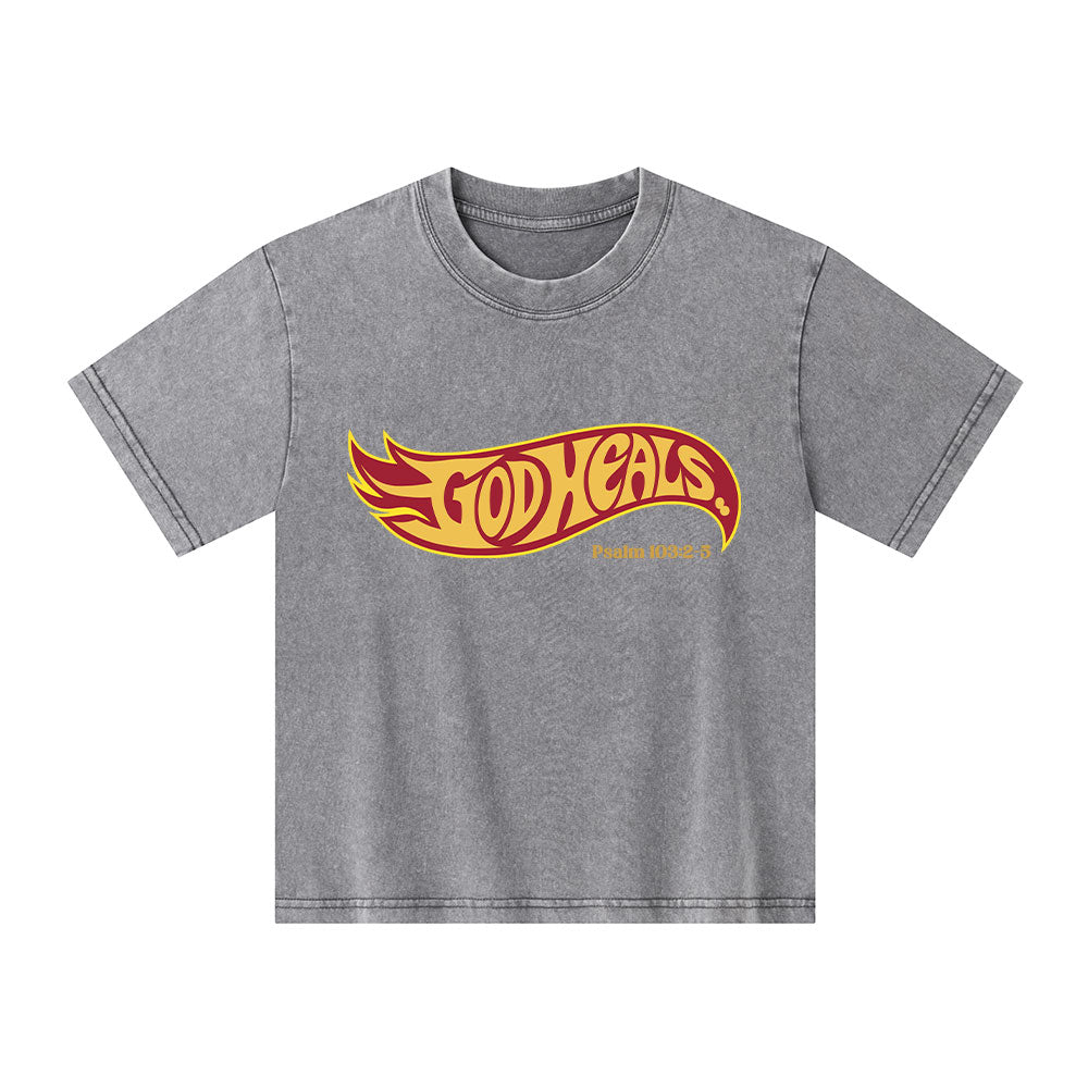 God Heals Kid Washed T-Shirt