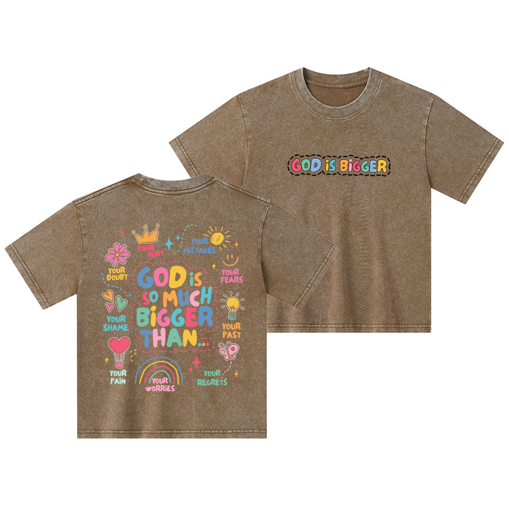 God Is Bigger Kid Washed T-Shirt