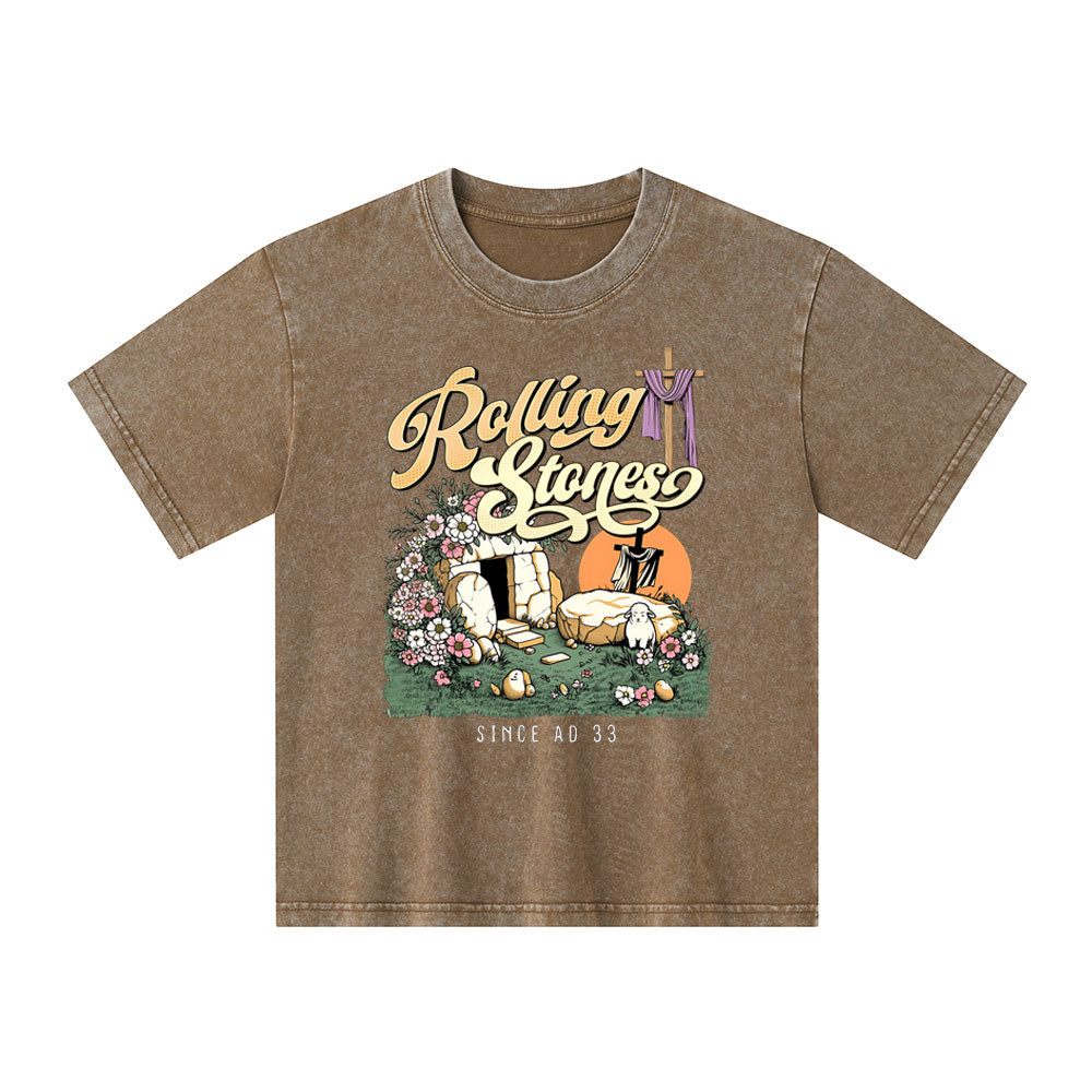 The Stone Was Rolled Away Sheep Christian Washed Kid  T-Shirt