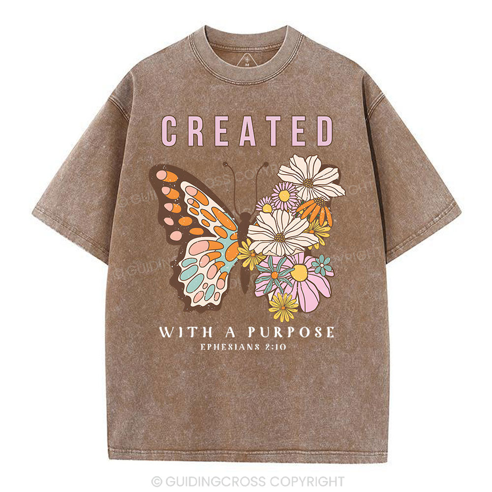 Created With A Purpose Christian Washed T-Shirt