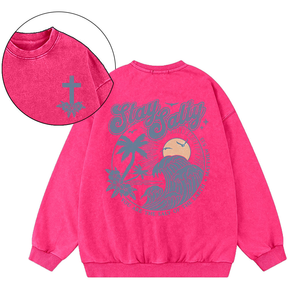 Stay Salty Christian Washed Sweatshirt