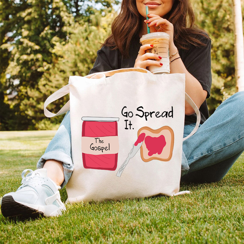 Go Spread It Christian Canvas Tote Bag