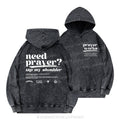 Need Prayer Tap My Shoulder Christian Washed Hoodie