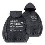 Need Prayer Tap My Shoulder Christian Washed Hoodie
