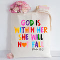 Membership God Is Within Her Christian Canvas Tote Bag