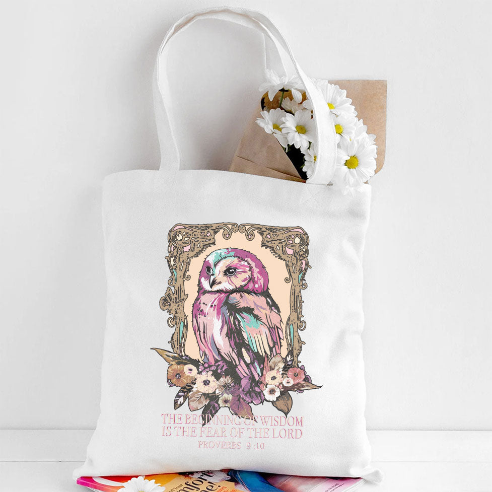 He Beginning Of Wisdom Christian Canvas Tote Bag