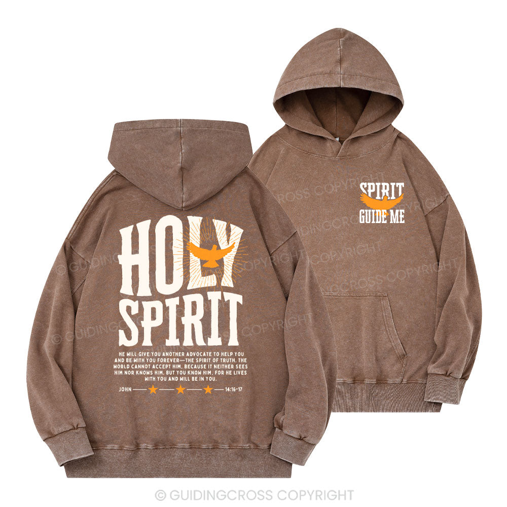 Spirit Guide Me Christian Washed Hoodie