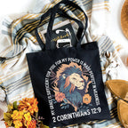 My Grace Is Sufficient Christian Canvas Tote Bag
