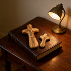 Personalized Handcrafted Olive Wood Christian Comfort Prayer Cross