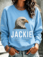 Women'S Forever Over Big Bear, Fly Free Jackie Printed Round Neck Sports Shirt